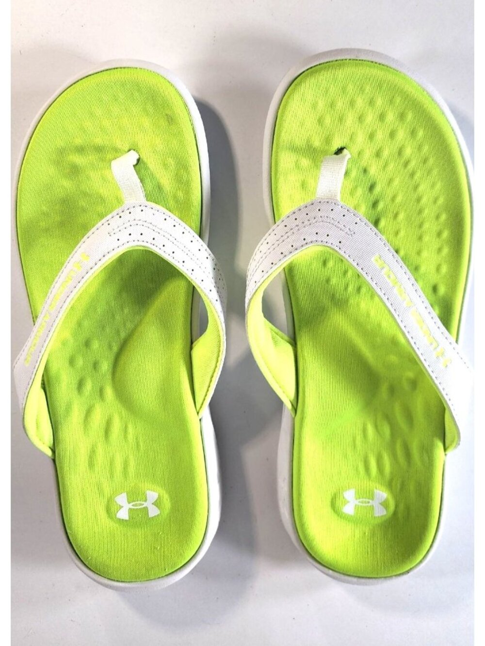 UNDER ARMOUR IGNITE MARBELLA PRO WOMEN SLIDES FLIP FLOP SANDALS 6 LIME GREEN